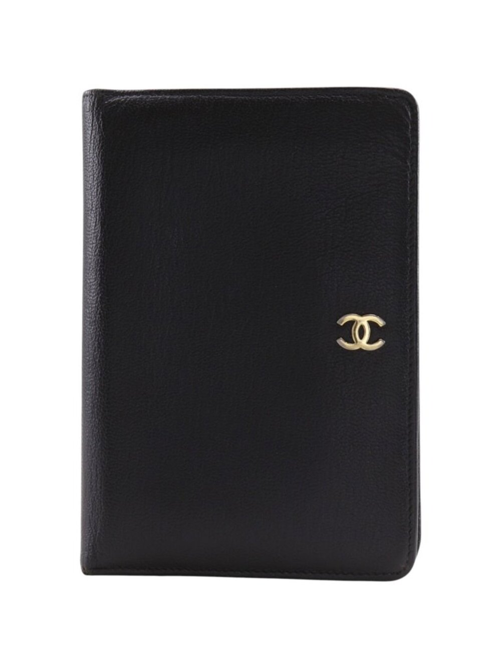 Chanel CC Logo Calfskin Black Bifold Wallet